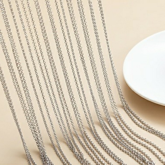 12pcs/set Silver Color 42cm/16.54'' O-Chains - Picture 5 of 5